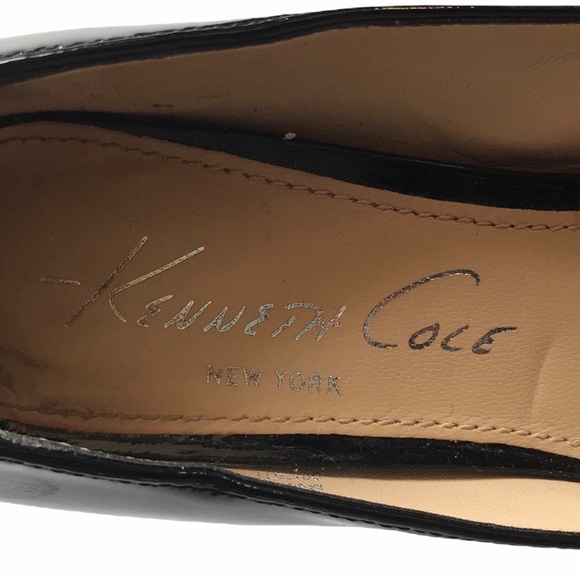 Kenneth Cole Black Chunky Patent Leather Heels - Picture 8 of 8